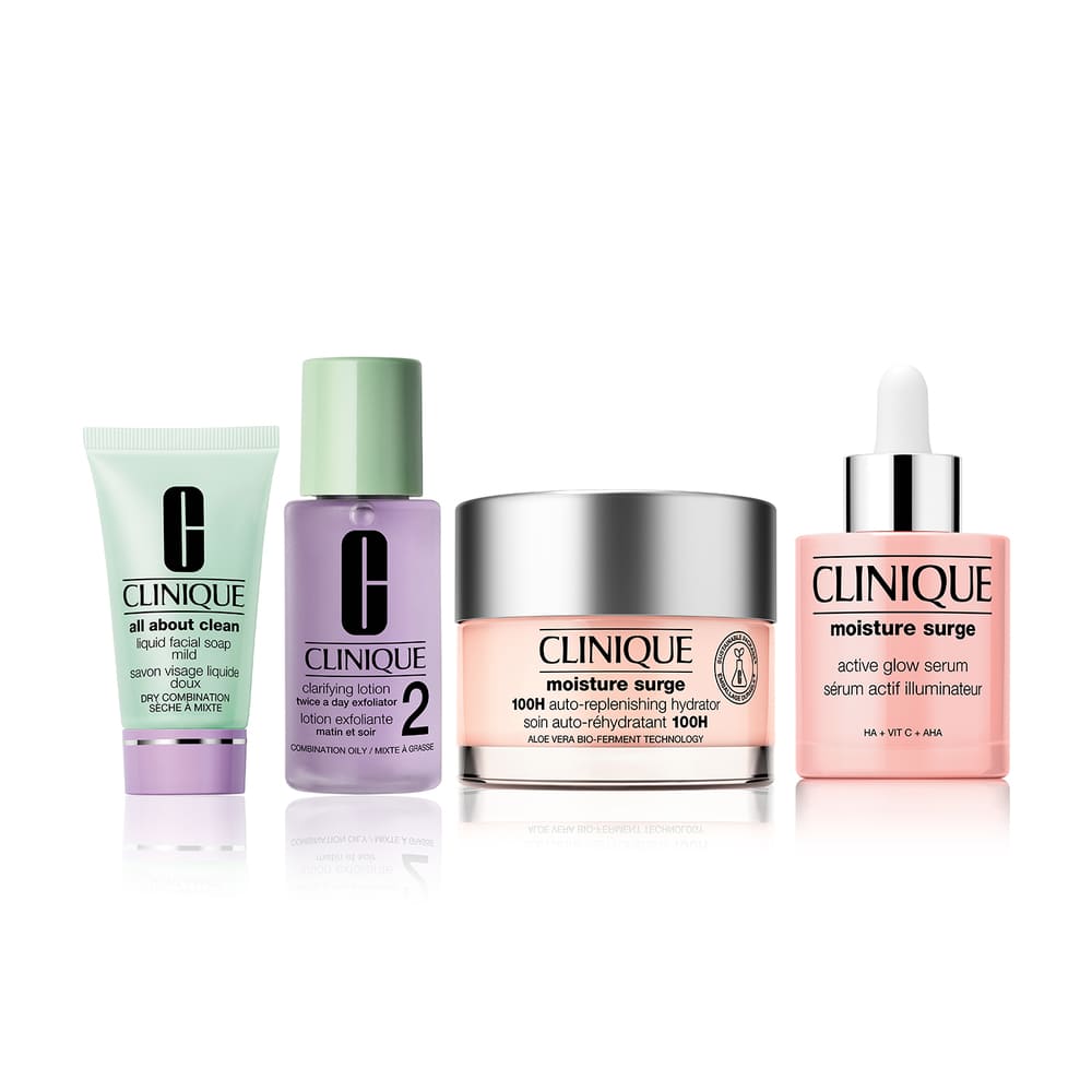 SET MOISTURE SURGE MEGASTARS FOR DRY SKIN (SET DE LIMPIEZA, EXFOLIACIÓN E HIDRATACIÓN)